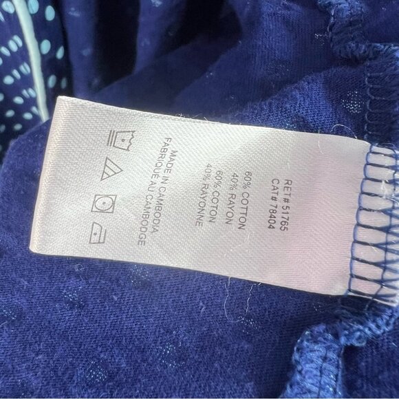 Jessica long top mini dress button down light blue and navy Blue Polka Dot Shirt - Picture 9 of 11